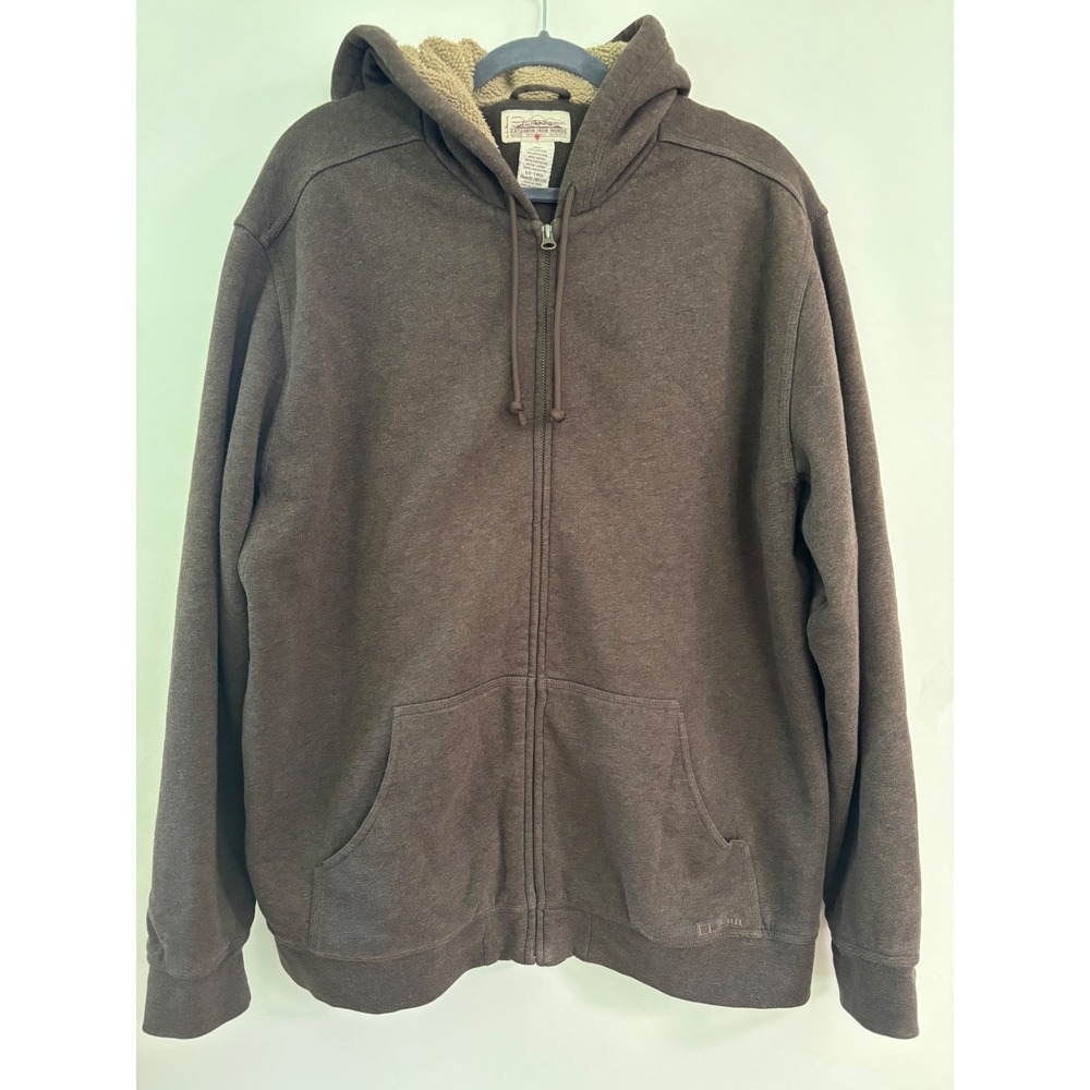 LL Bean Katahdin Iron Works Sherpa Lined Full Zip Heavyweight Hoodie Large/Tall